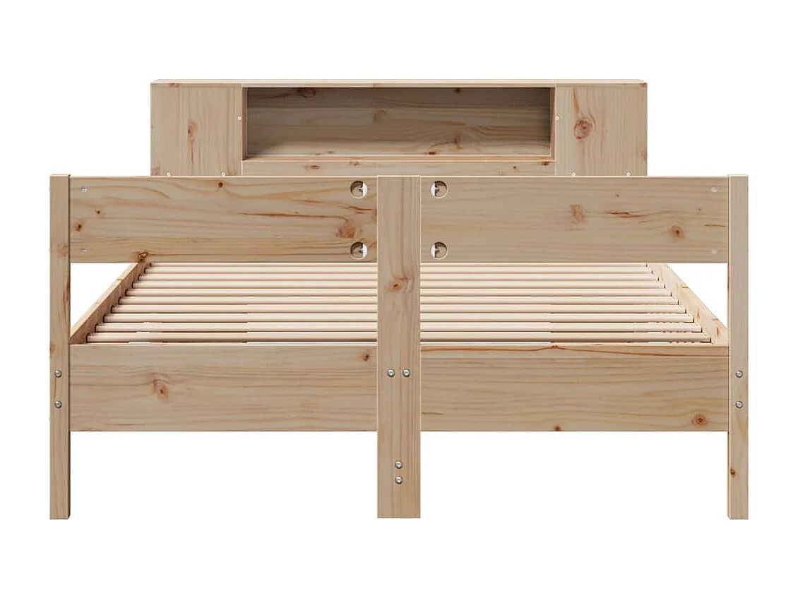 Lit bibliothèque sans matelas 120x190 cm bois de pin massif