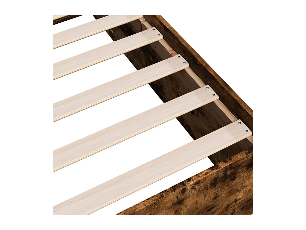 Estructura de cama madera de ingeniería roble ahumado 90x200 cm