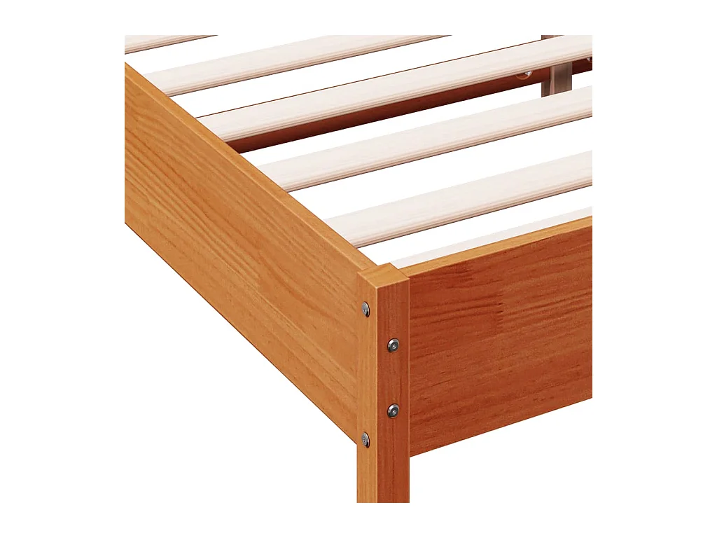 Giroletto senza Materasso Marrone Cera 200x200 cm Legno di Pino