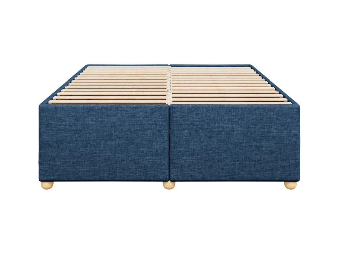 Cadre de lit sans matelas bleu 160x200 cm tissu