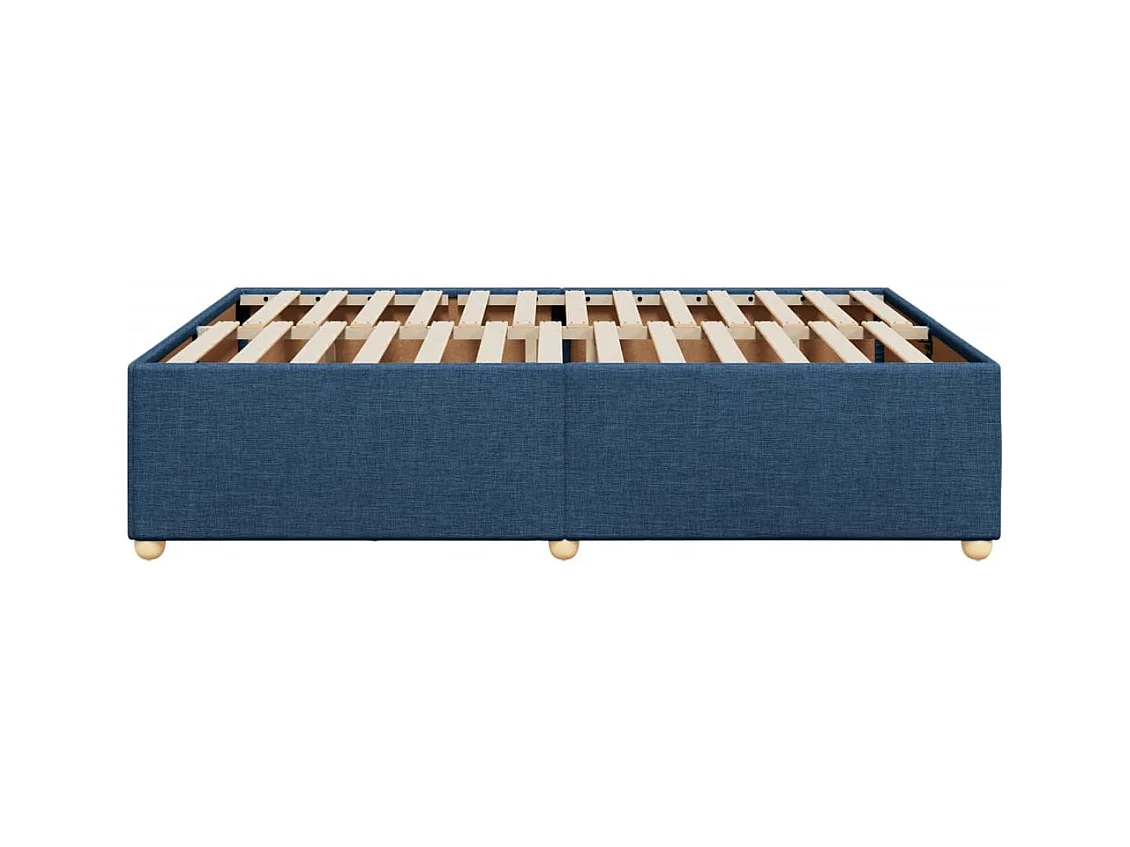 Cadre de lit sans matelas bleu 160x200 cm tissu
