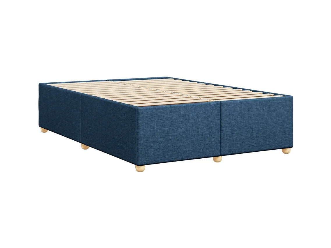 Cadre de lit sans matelas bleu 160x200 cm tissu