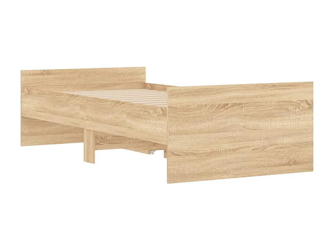 Cadre de lit sans matelas chêne sonoma 75x190 cm