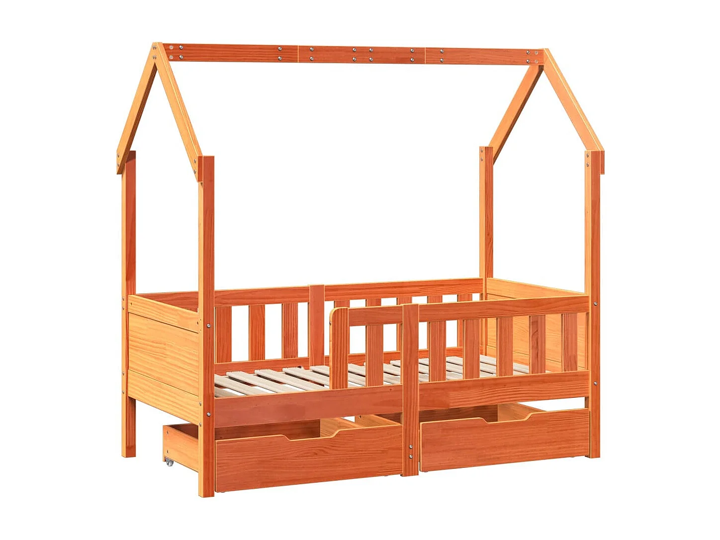 Cadre de lit enfant avec tiroirs sans matelas 70x140 cm bois