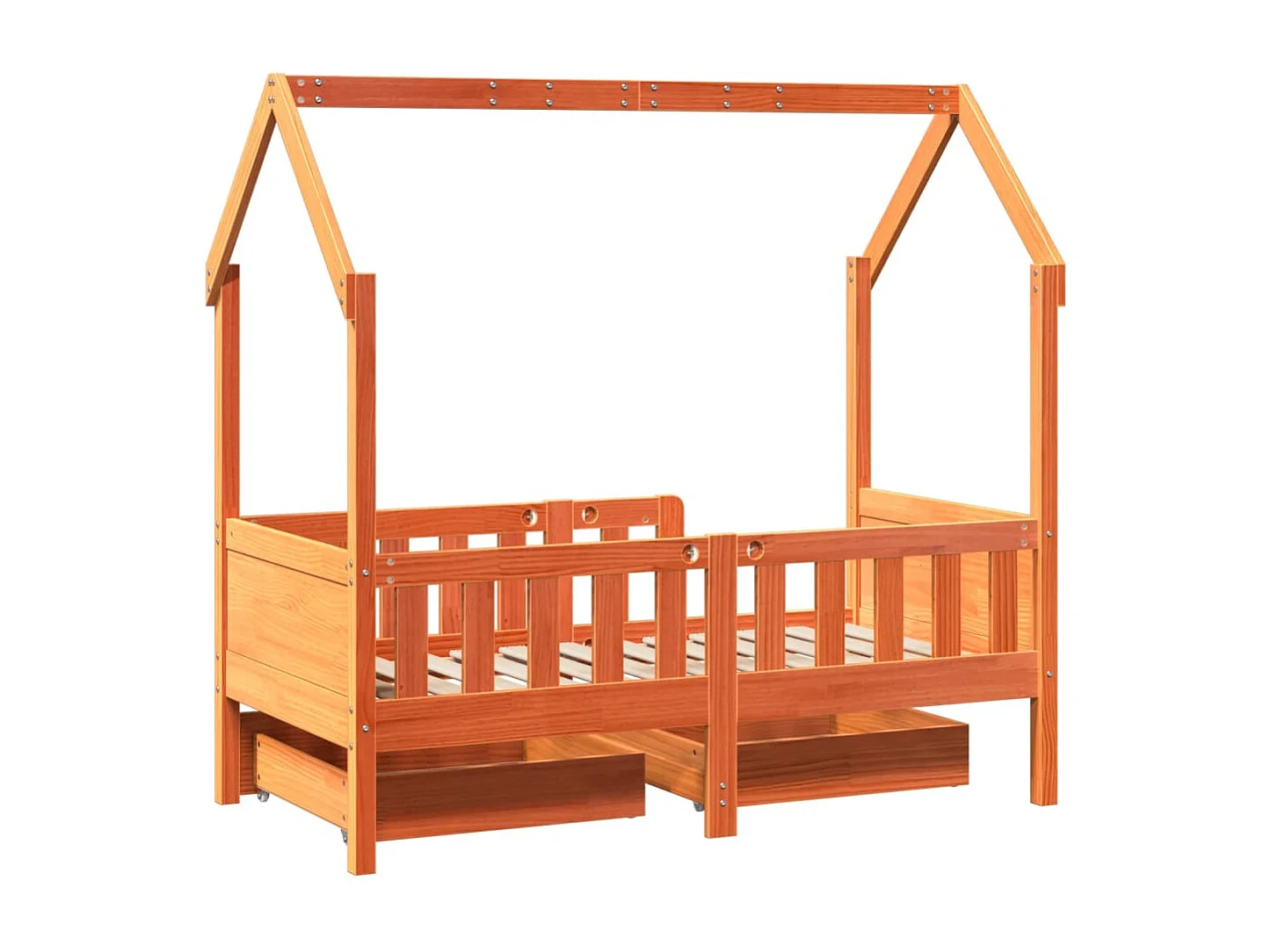 Cadre de lit enfant avec tiroirs sans matelas 70x140 cm bois