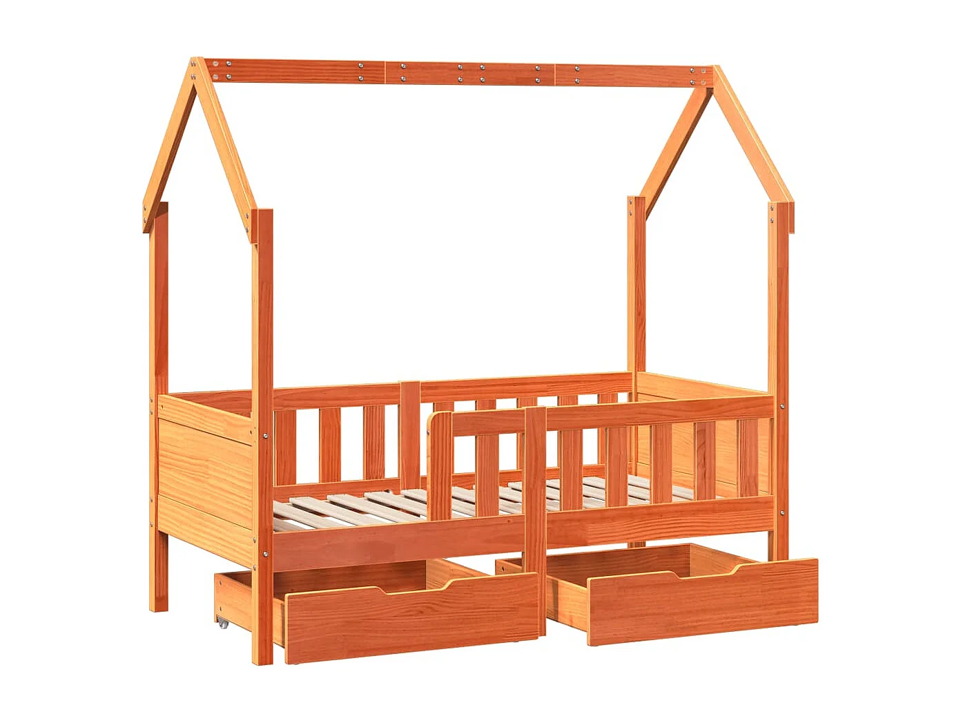 Cadre de lit enfant avec tiroirs sans matelas 70x140 cm bois