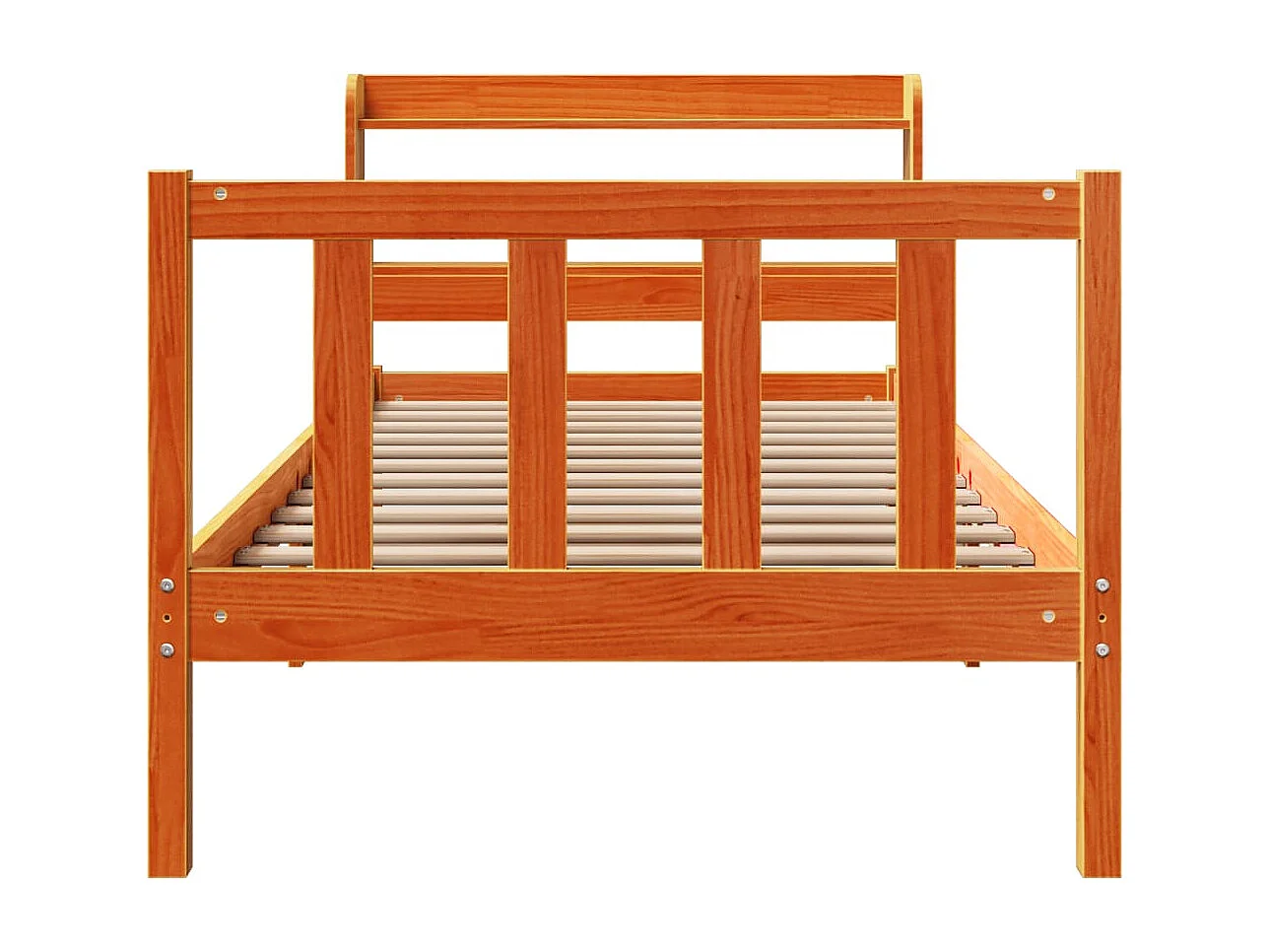 Estrutura cama c/ cabeceira 90x200 cm pinho maciço castanho-mel