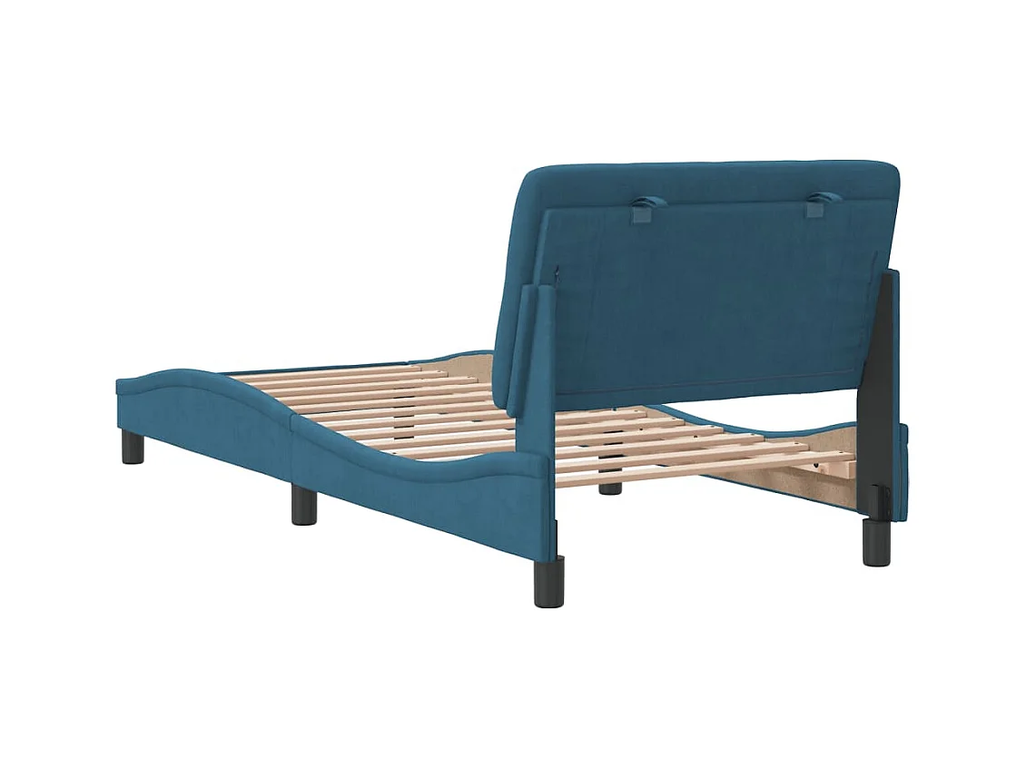 Giroletto con Testiera Blu 90x190 cm in Velluto