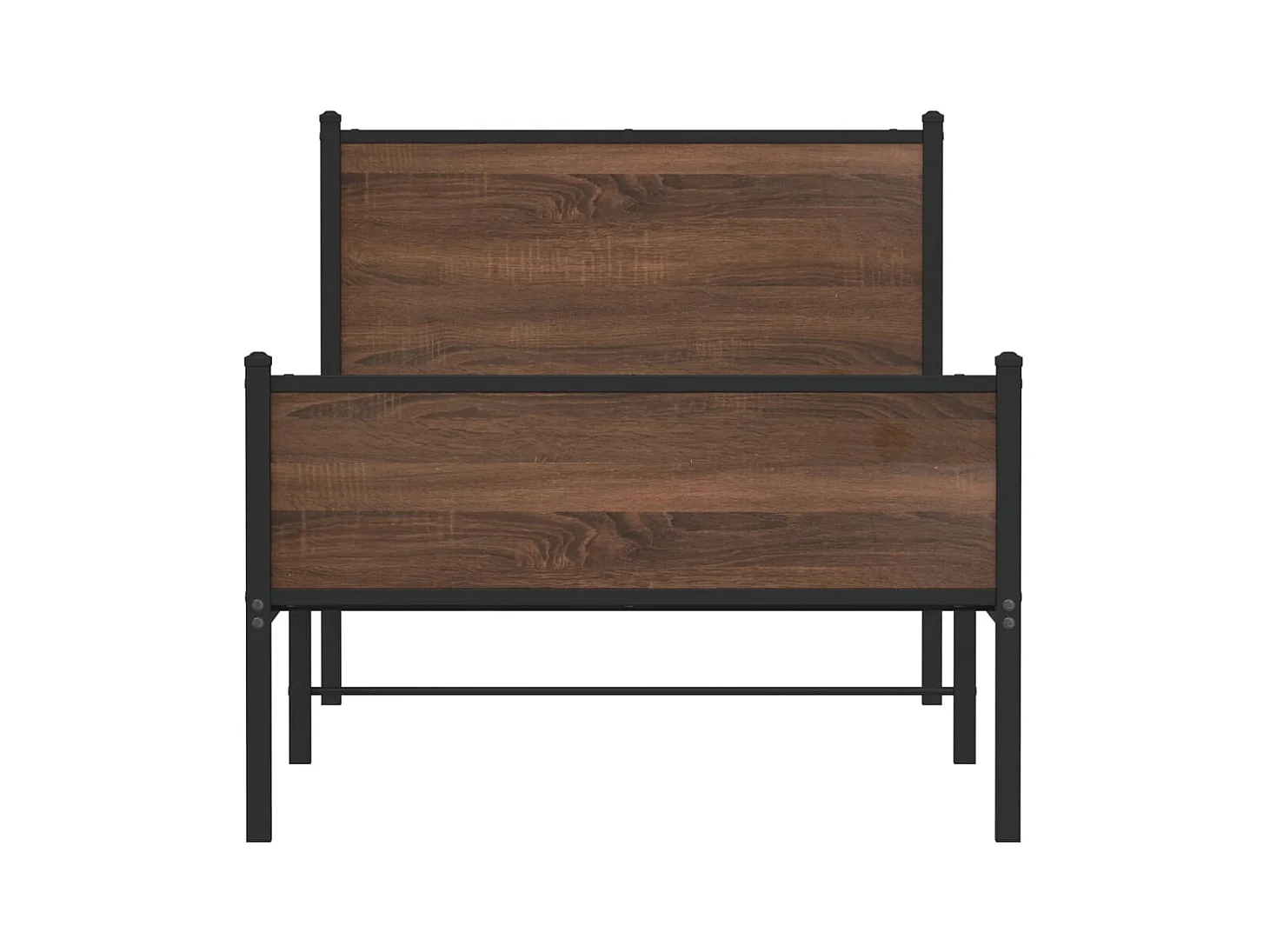Cadre de lit en métal sans matelas chêne marron 80x200 cm