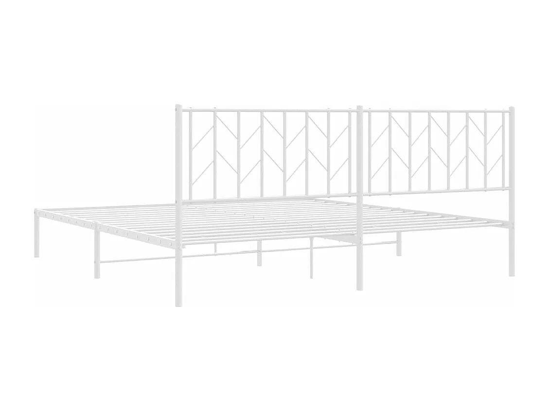 Bettgestell mit Kopfteil Metall Weiß 193x203 cm