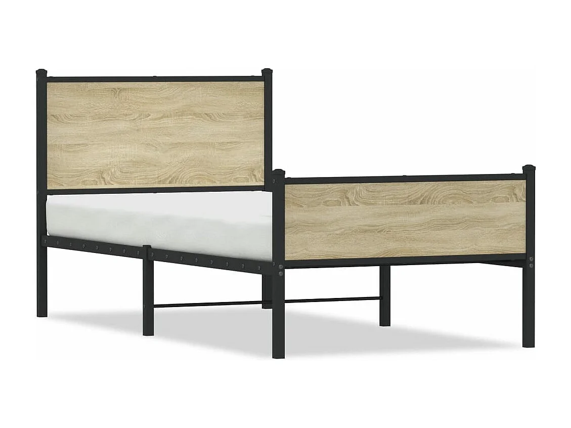 Giroletto senza Materaso in Metallo Rovere Sonoma 90x200 cm