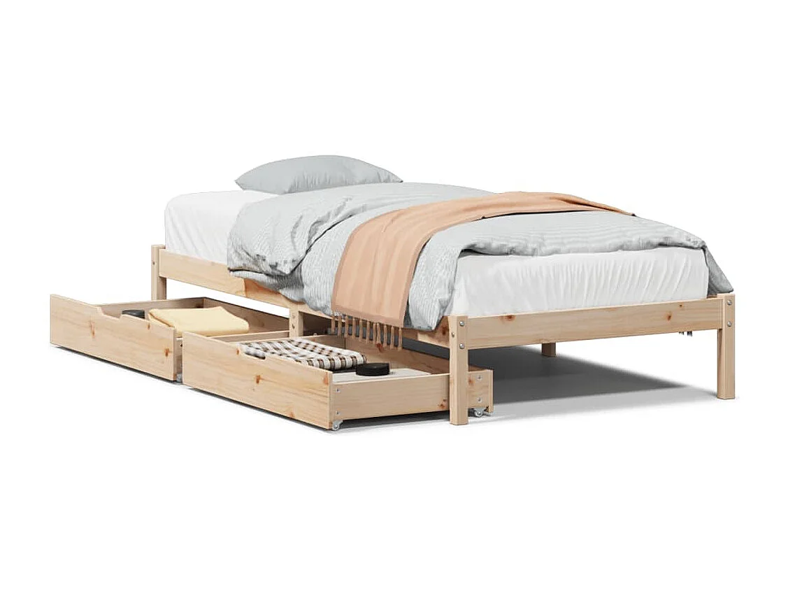 Cadre de lit sans matelas 100x200 cm bois massif de pin