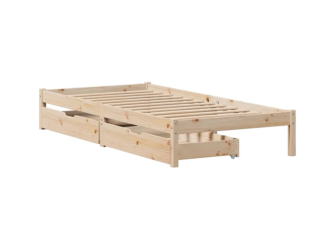 Cadre de lit sans matelas 100x200 cm bois massif de pin