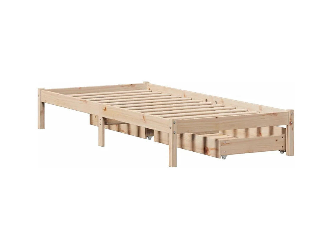 Cadre de lit sans matelas 100x200 cm bois massif de pin