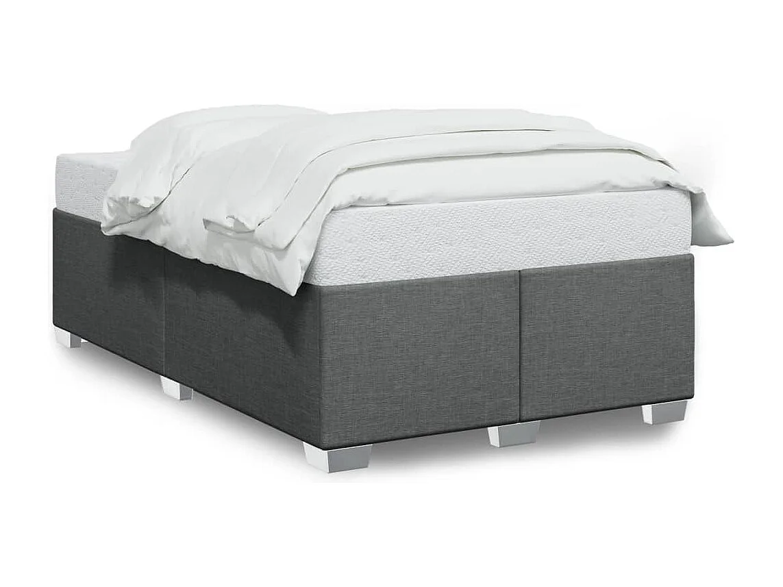 Cadre de lit sans matelas gris foncé 120x200 cm tissu
