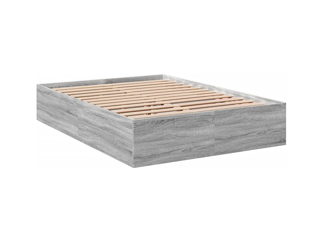 Cadre de lit sans matelas sonoma gris 120x200 cm