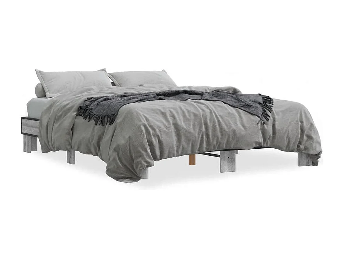Cadre de lit sans matelas sonoma gris 150x200 cm