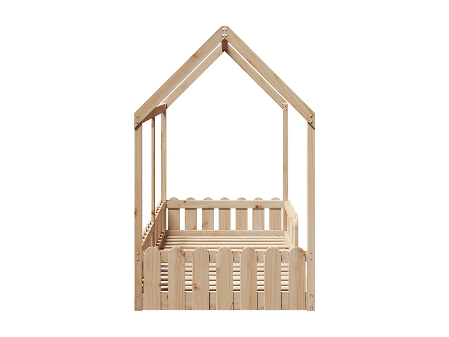 Cama infantil formato casa 90x190 cm madeira de pinho maciça