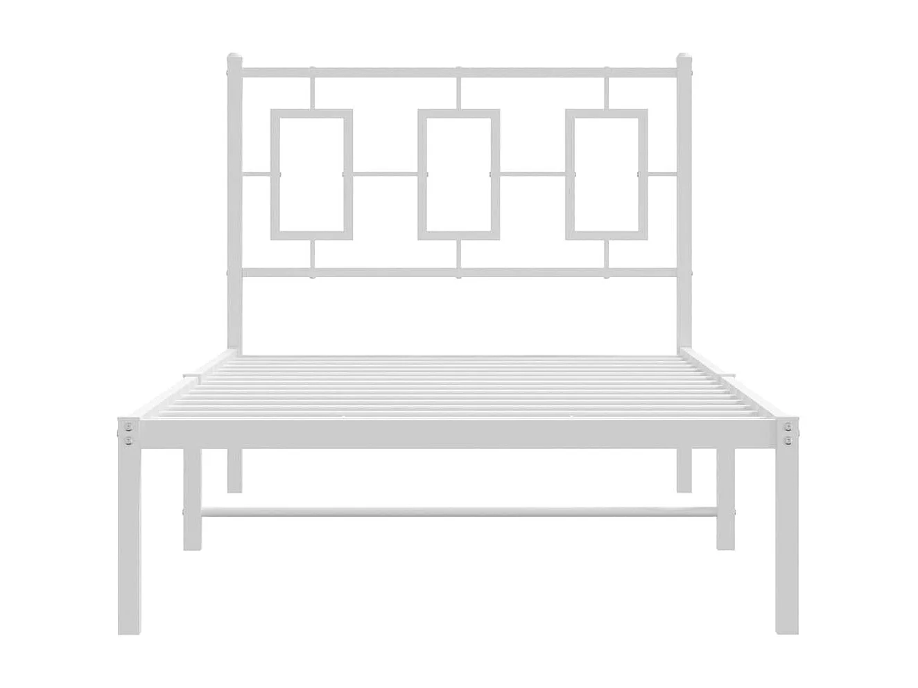 Bedframe met hoofdbord metaal wit 90x200 cm