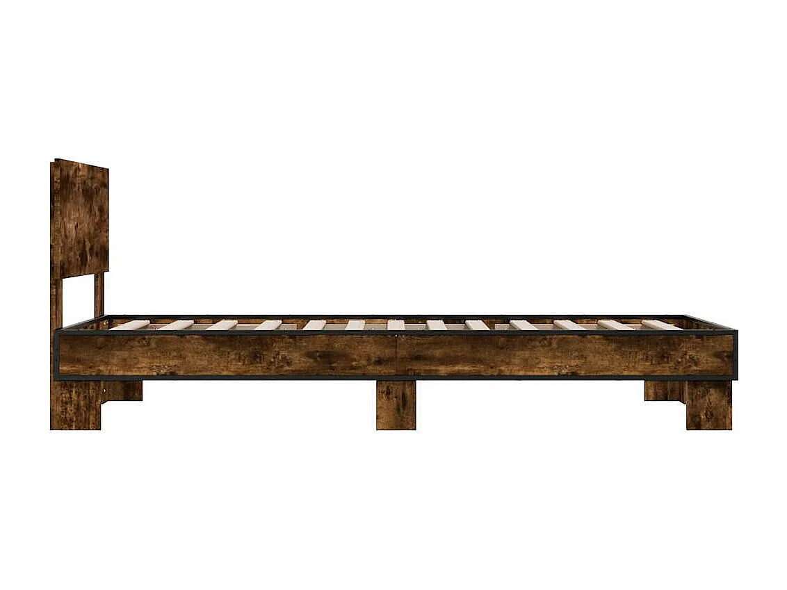 Cadre de lit sans matelas chêne fumé 100x200 cm