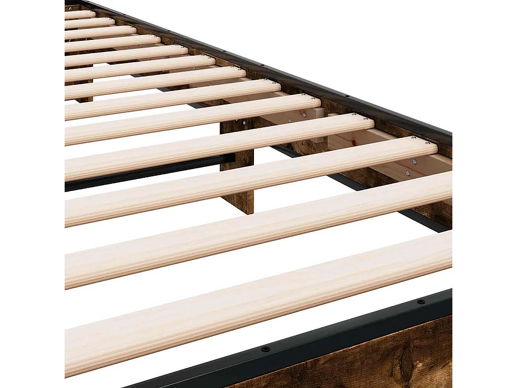 Cadre de lit sans matelas chêne fumé 100x200 cm