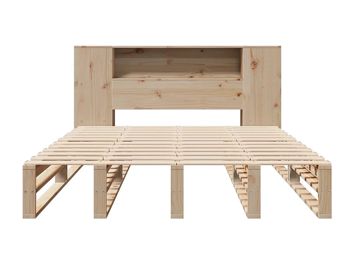 Lit bibliothèque sans matelas 120x200 cm bois massif