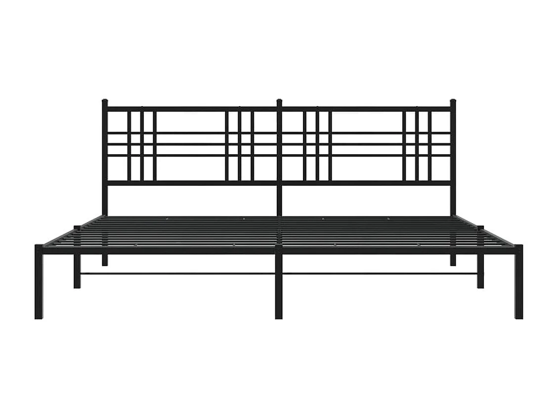 Giroletto con Testiera in Metallo Nero 183x213 cm