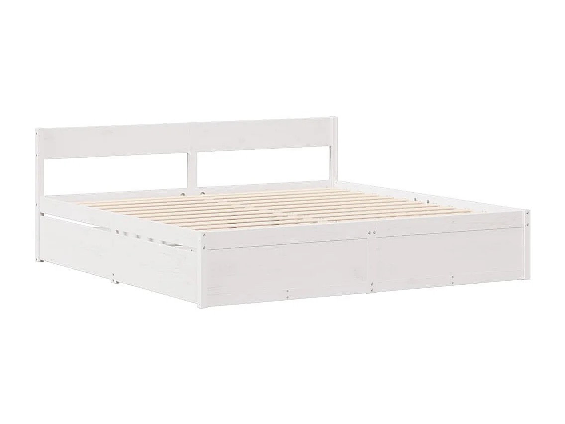 Cadre de lit sans matelas blanc 140x200 cm bois de pin massif