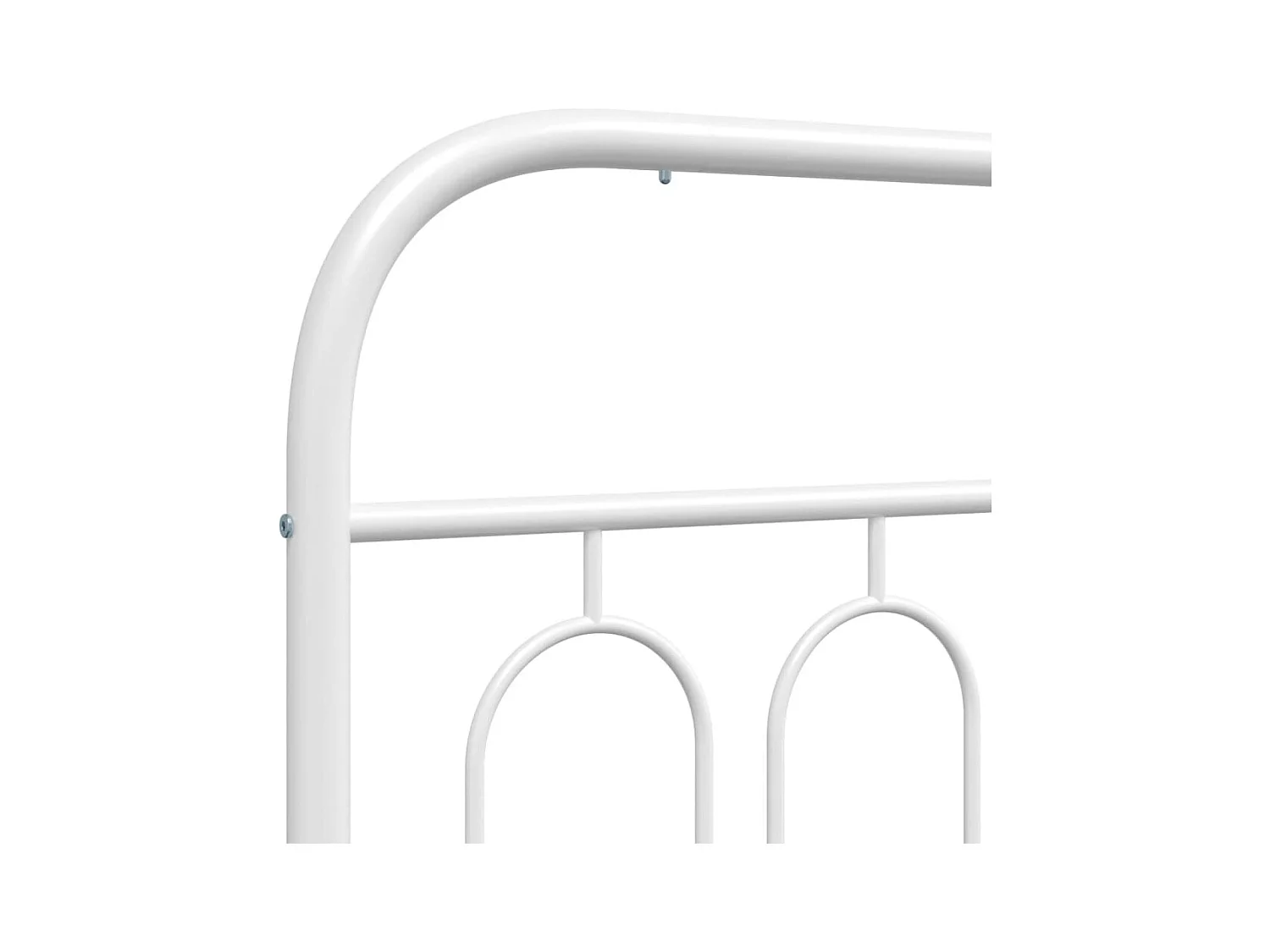 Cadre de lit métal sans matelas et pied de lit blanc 135x190 cm