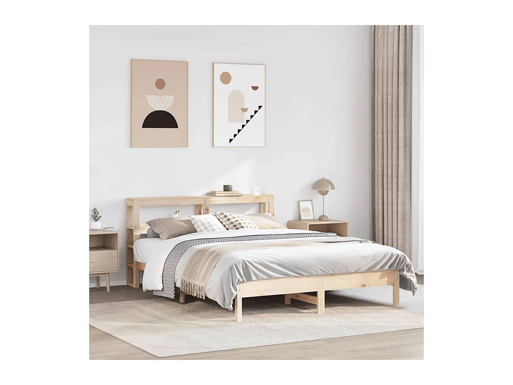 Bedframe zonder matras massief grenenhout 150x200 cm