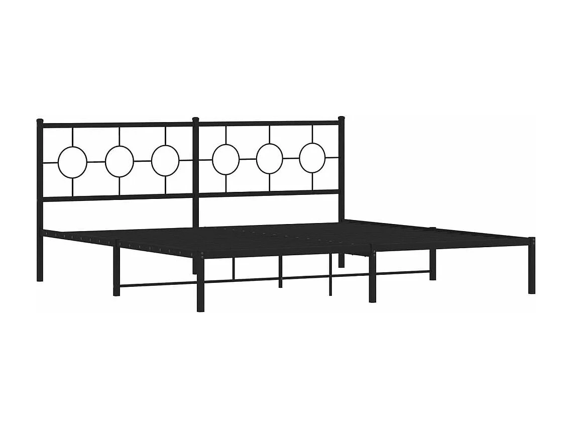 Estrutura de cama com cabeceira 193x203 cm metal preto