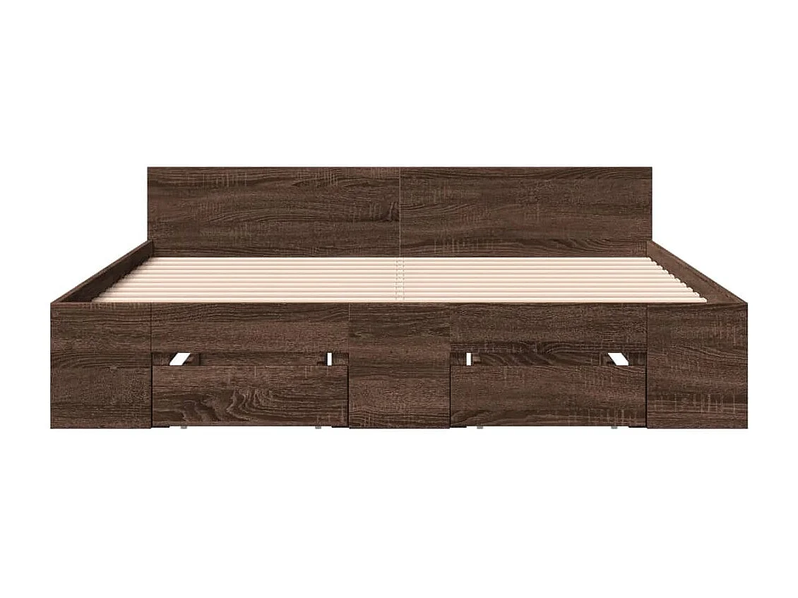 Estrutura cama c/ gavetas derivados madeira carvalho castanho