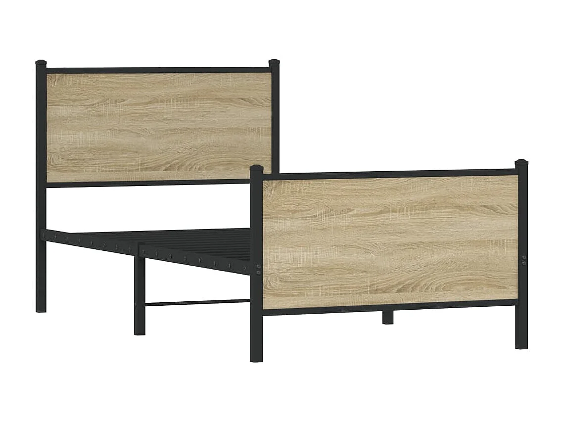 Giroletto senza Materaso in Metallo Rovere Sonoma 90x200 cm