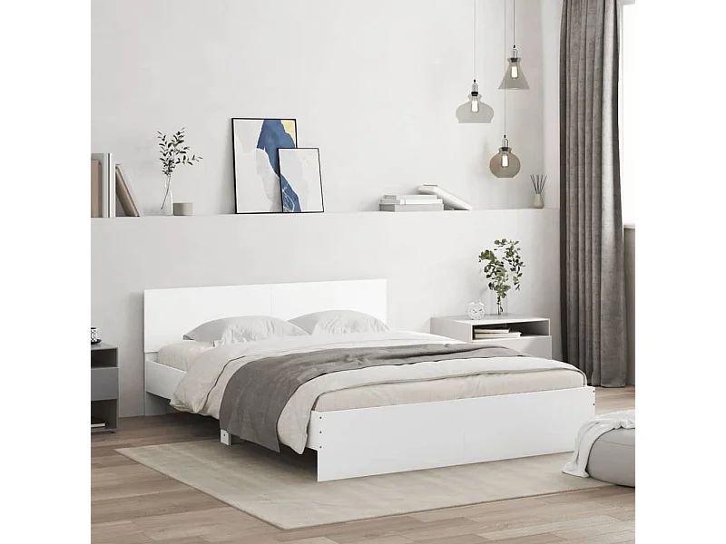 Cadre de lit sans matelas blanc 140x190 cm