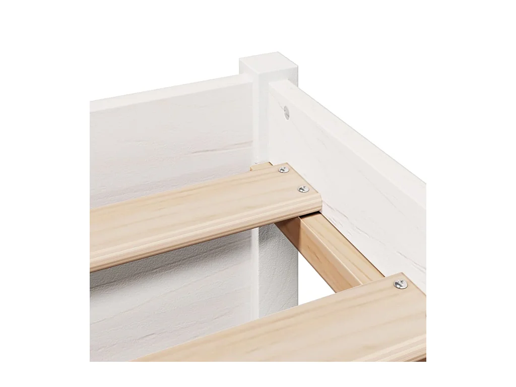 Lit bibliothèque sans matelas blanc 120x200 cm bois pin massif