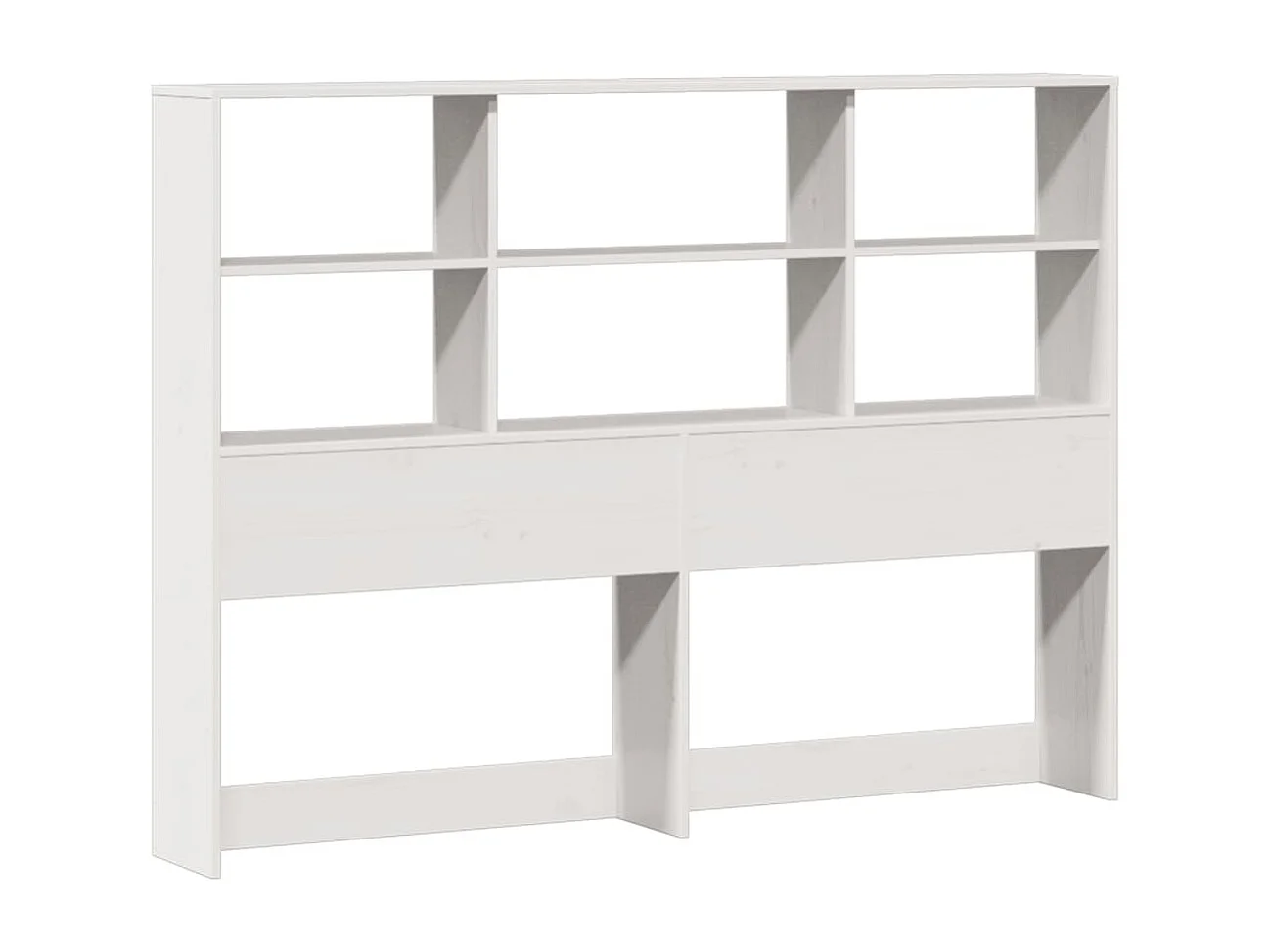 Lit bibliothèque sans matelas blanc 120x200 cm bois pin massif