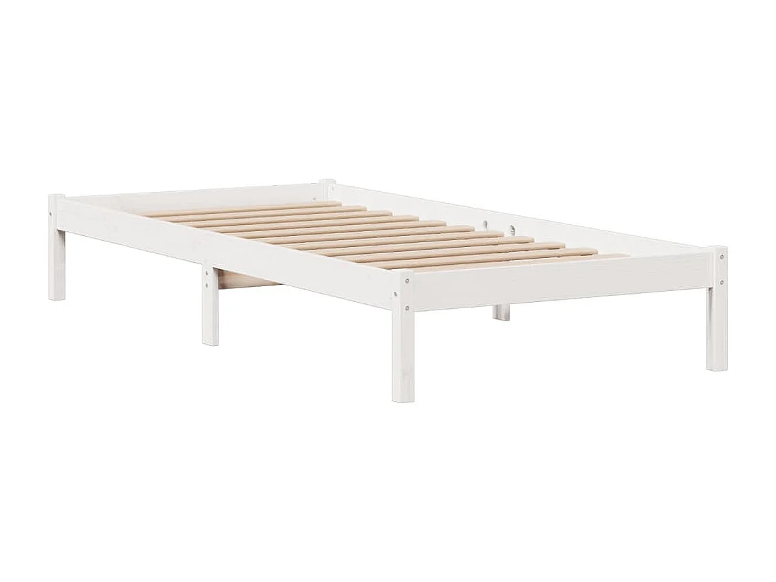 Letto Libreria senza Materasso Bianco 100x200 cm Legno di Pino