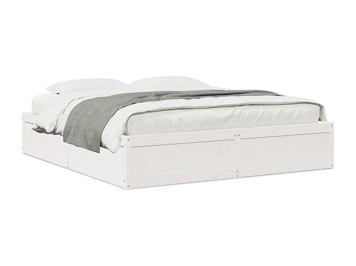 Bedframe zonder matras massief grenenhout wit 180x200 cm