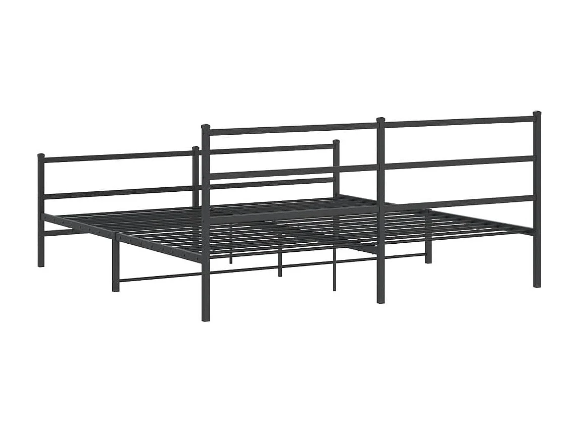 Estrutura de cama com cabeceira e pés 183x213 cm metal preto