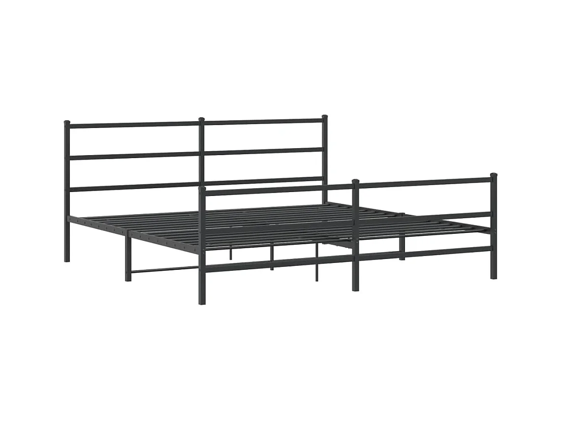 Bedframe met hoofd- en voeteneinde metaal zwart 183x213 cm