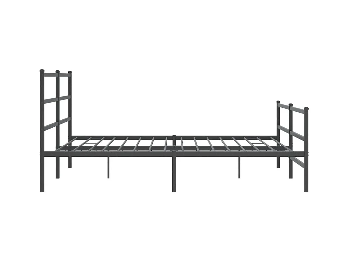 Bedframe met hoofd- en voeteneinde metaal zwart 183x213 cm
