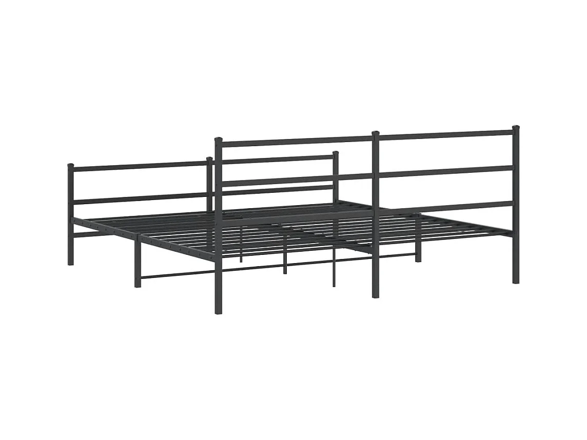 Bedframe met hoofd- en voeteneinde metaal zwart 183x213 cm