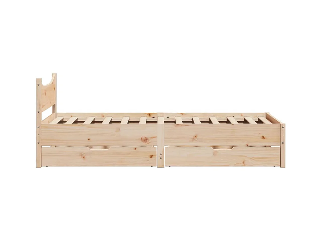 Cadre de lit avec tiroirs 90x200 cm bois de pin massif