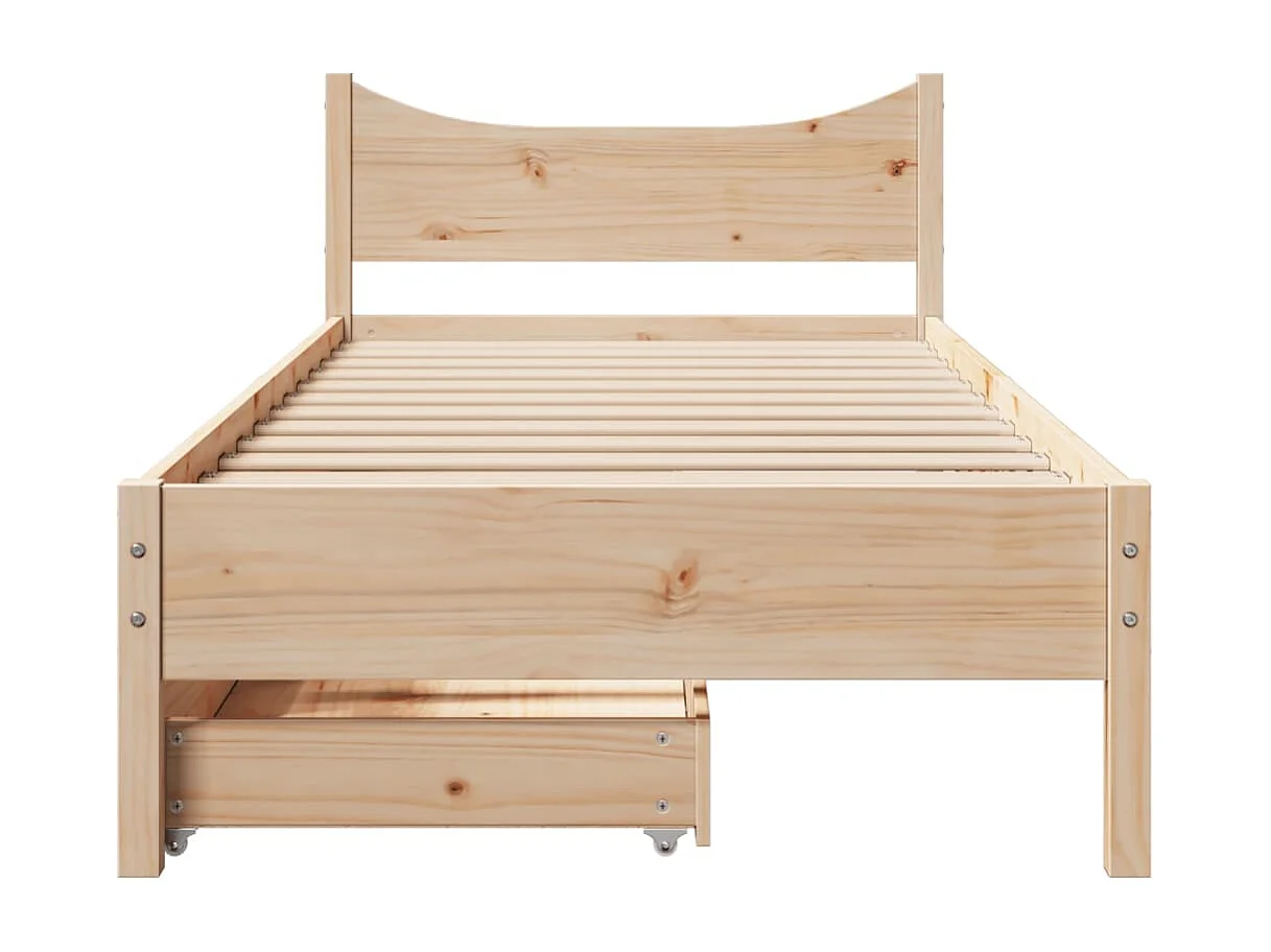 Cadre de lit avec tiroirs 90x200 cm bois de pin massif