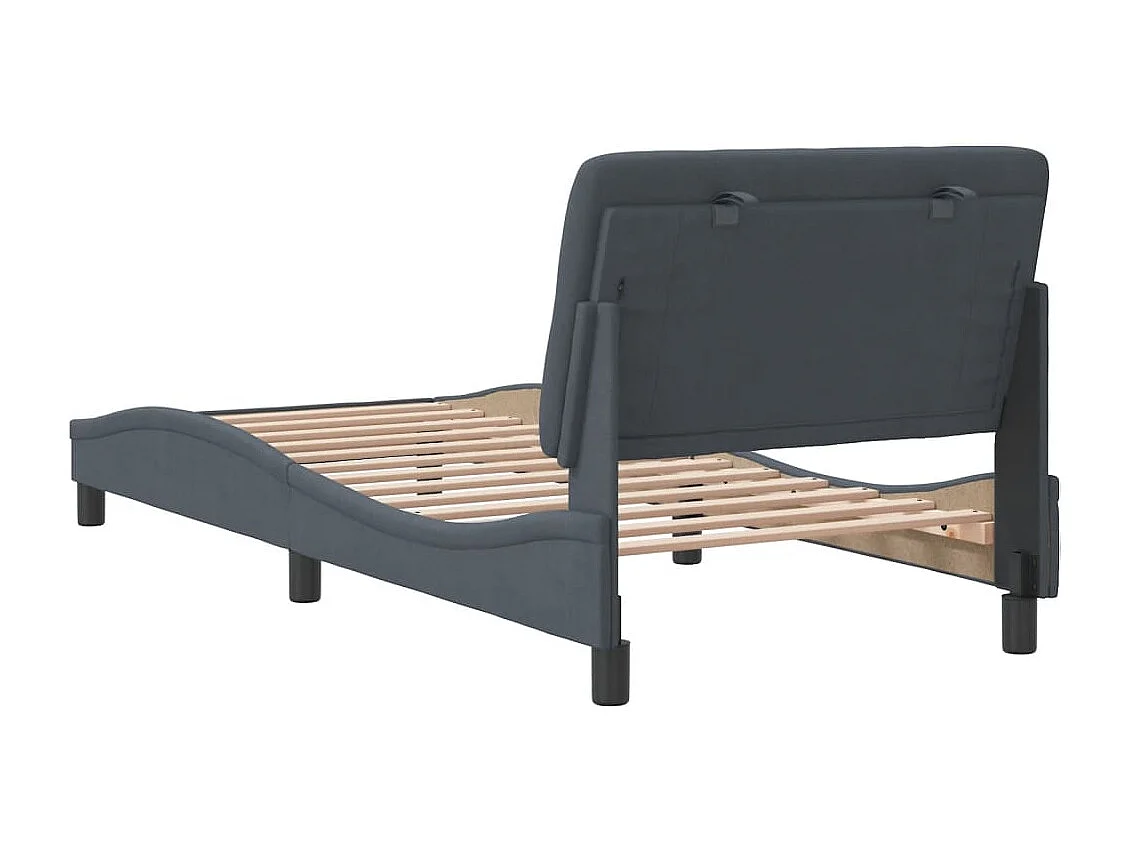 Bettgestell ohne Matratze Dunkelgrau 90x200 cm Samt