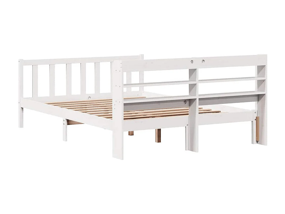 Cadre de lit sans matelas blanc 140x190 cm bois de pin massif
