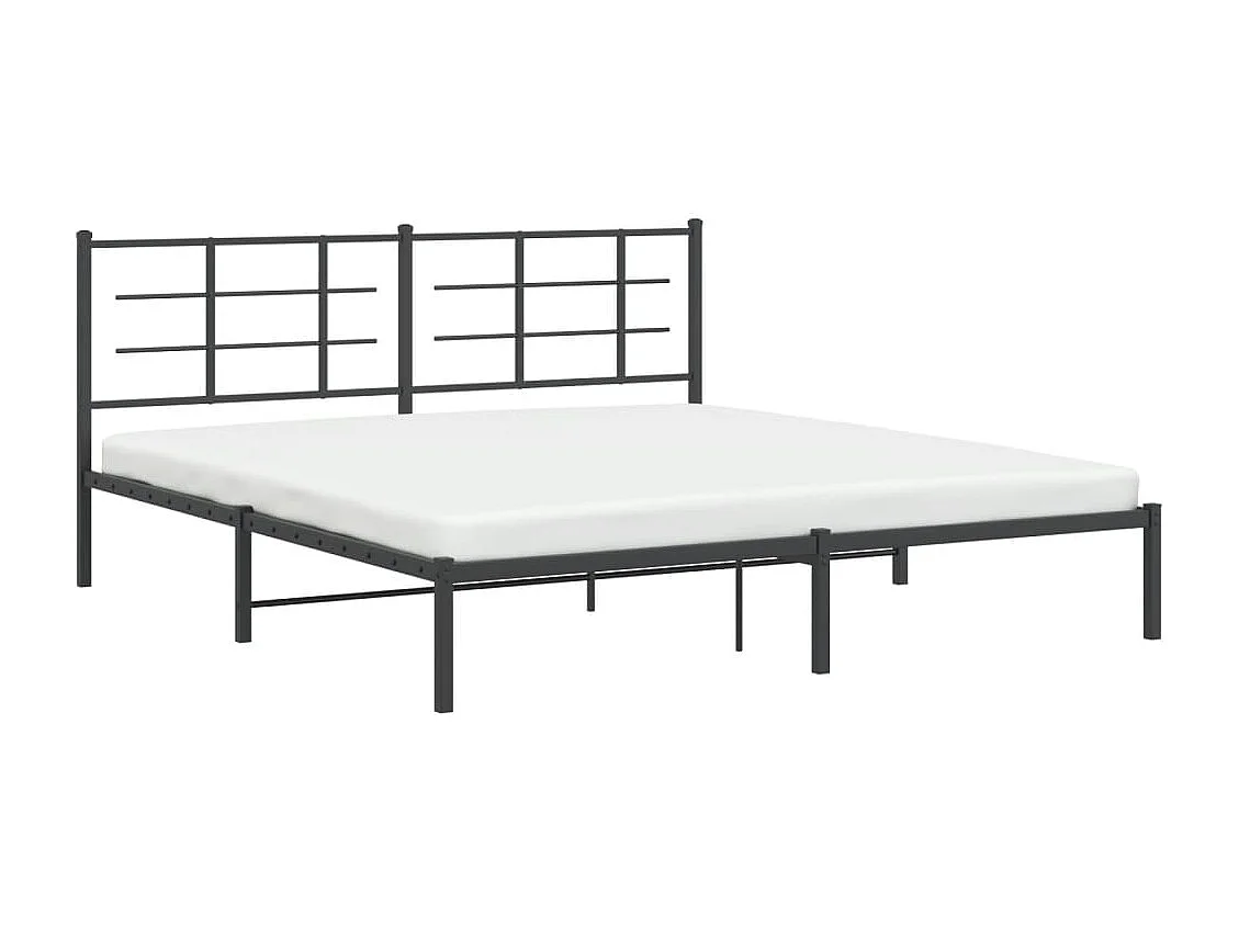 Giroletto con Testiera in Metallo Nero 183x213 cm