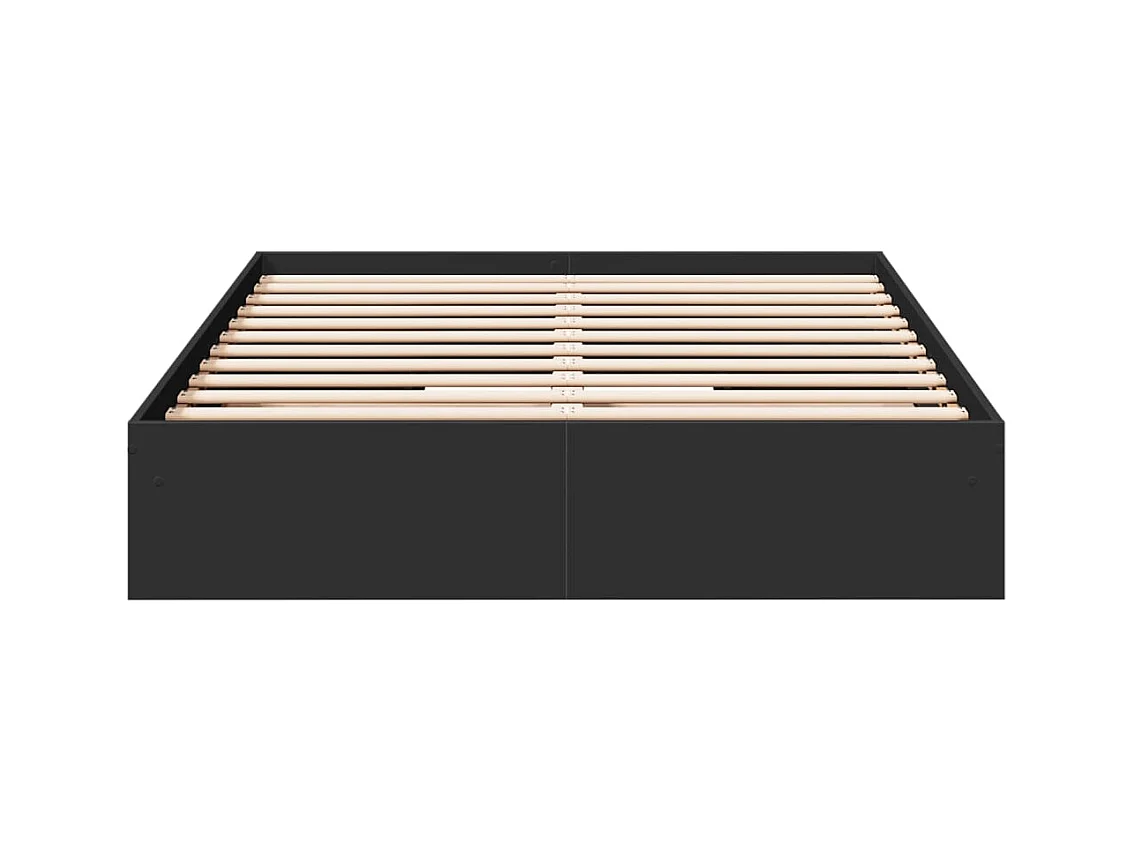 Cadre de lit avec tiroirs sans matelas noir 140x200 cm