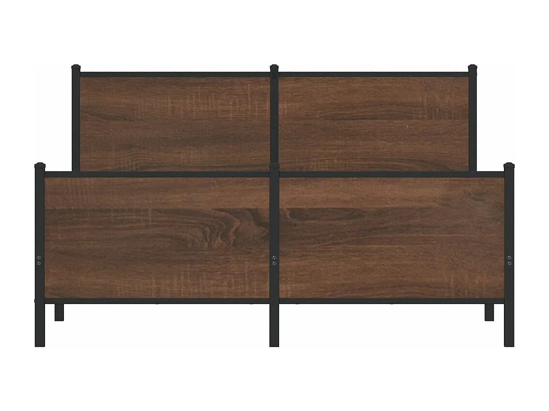 Cadre de lit en métal sans matelas chêne marron 160x200 cm