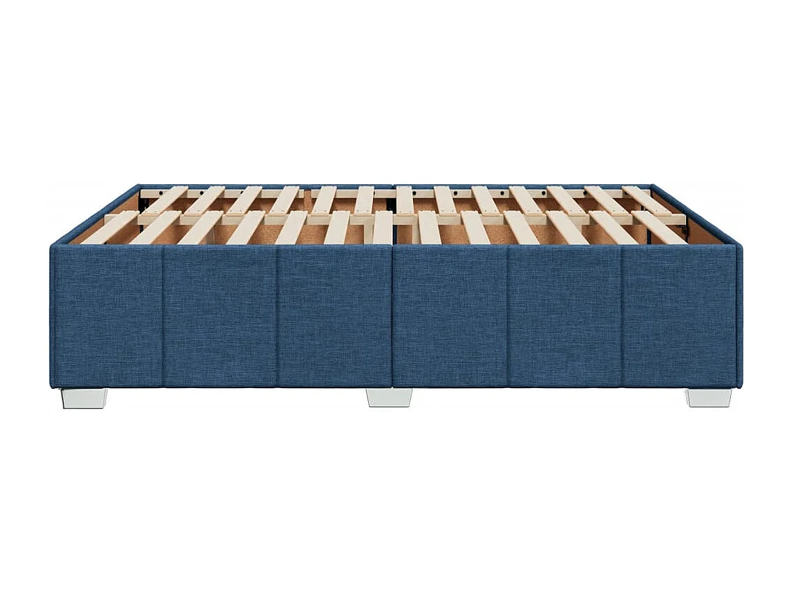 Estrutura de cama sem colchão 140x190 cm tecido azul